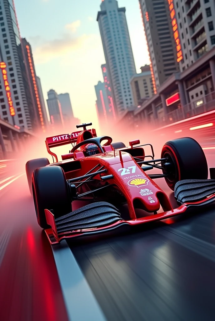 Create a Formula 1 car for me and the team is Pit'z with red colors.