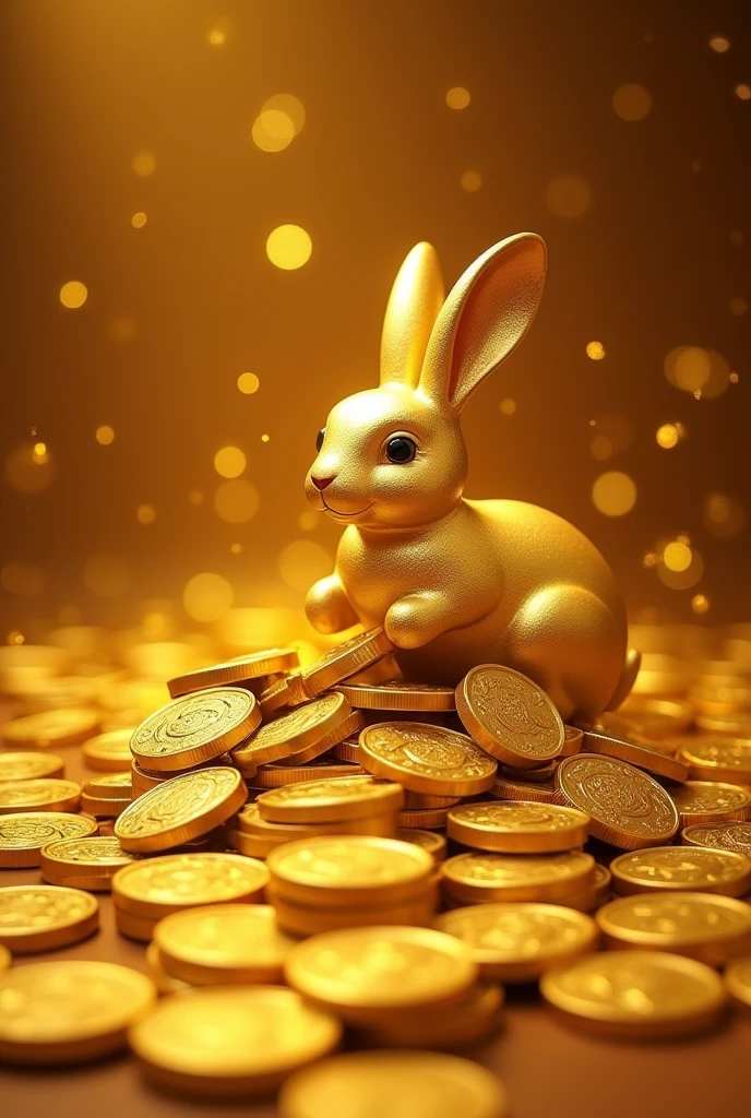 Pile of gold, Gold coins, ((rabbit)), Gold coins이 하늘에서 쏟아진다. Dazzling golden, golden light, The Golden Box, Gold Coin, 