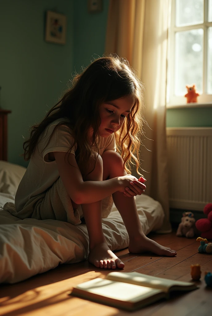 A sad girl alone
