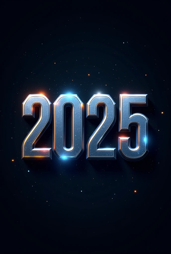 Generate a logo that says "2025" with a futuristic and robotic design.
