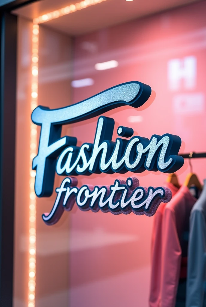 Fashion Frontier store sign and -HS logo letter design fashion original sticker