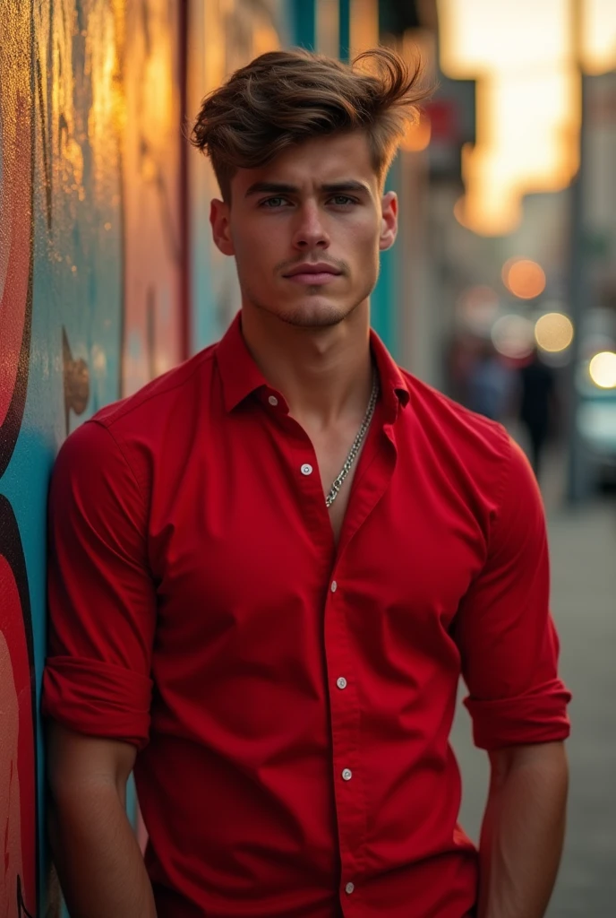 Sexy boy in red shirt 
