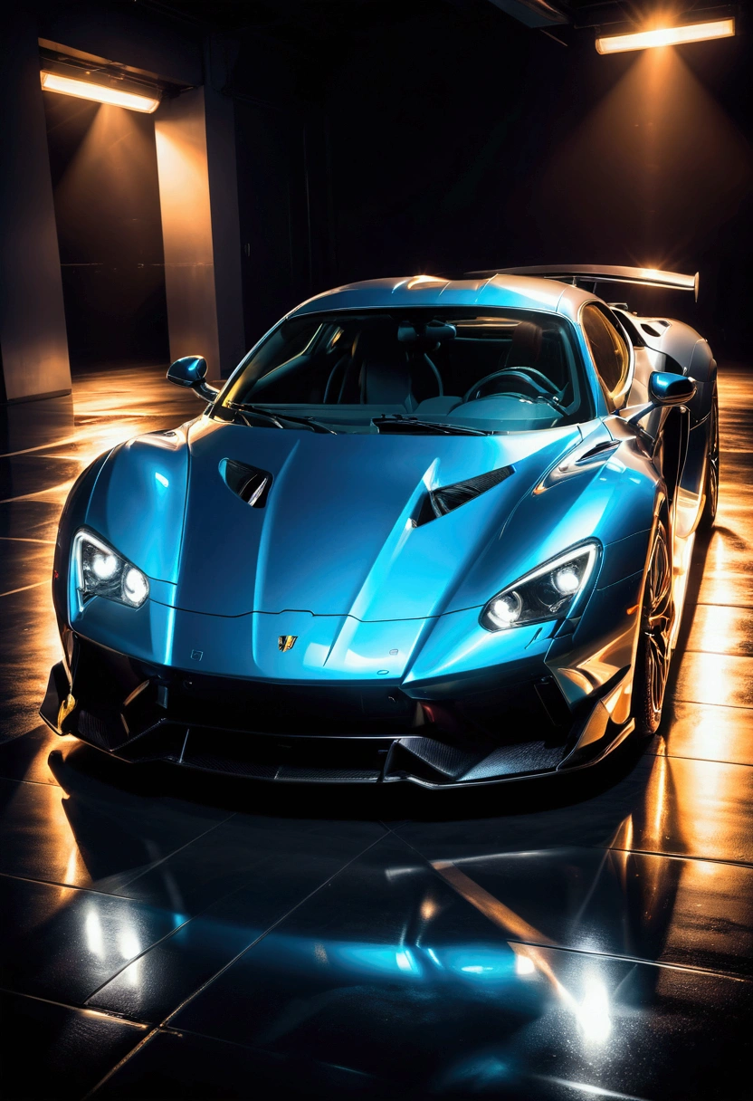 Car Photography, a sports car, detailed engine, supercar, dramatic lighting, cinematic angle, detailed reflections, glossy paint, high contrast, dynamic motion blur, shallow depth of field, cinematic atmosphere, professional photography, photorealistic, vibrant colors, studio lighting, masterpiece, best quality, very aesthetic, absurdres