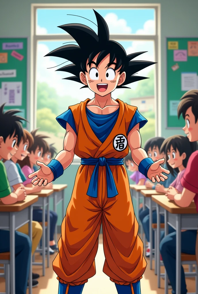 Goku at school