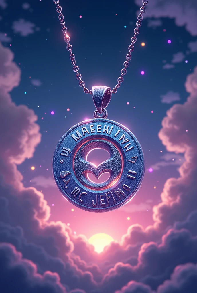 anime of a pendant with the names Dj Maekinho & Mc Jefinho