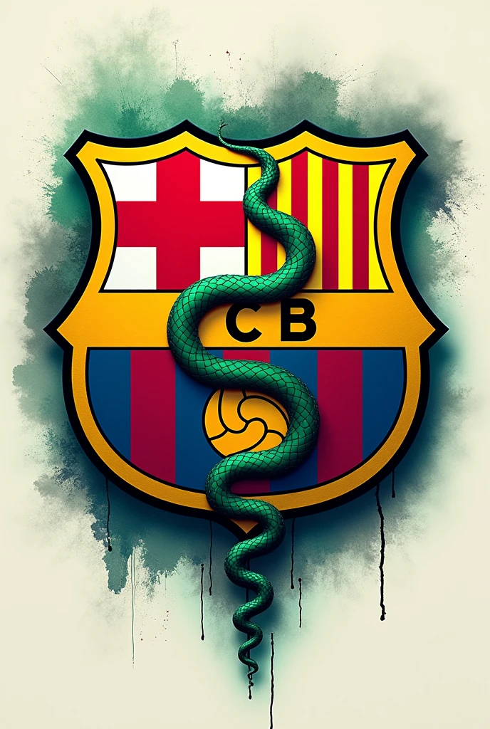 Combine a Barcelona logo with medicine by adding the medical serpent, emphasizing medicine a bit more. ( more modern)