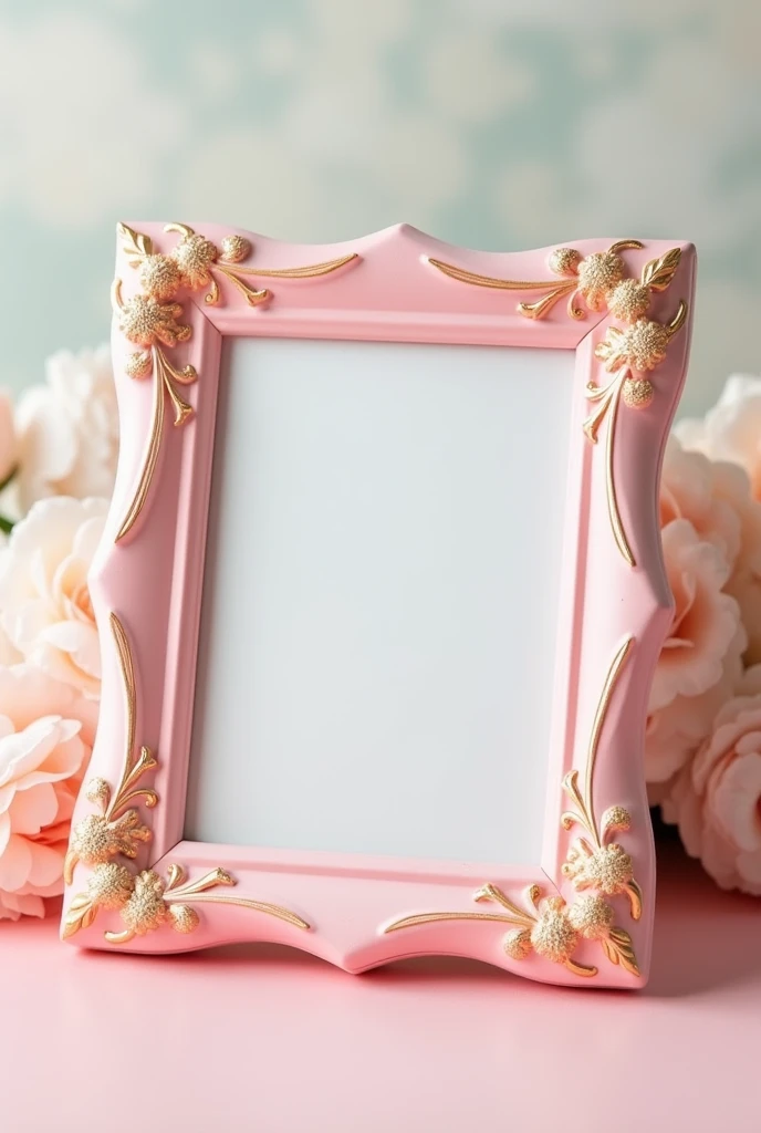 A pink and gold 8 x 8 size cute pathetic frame
