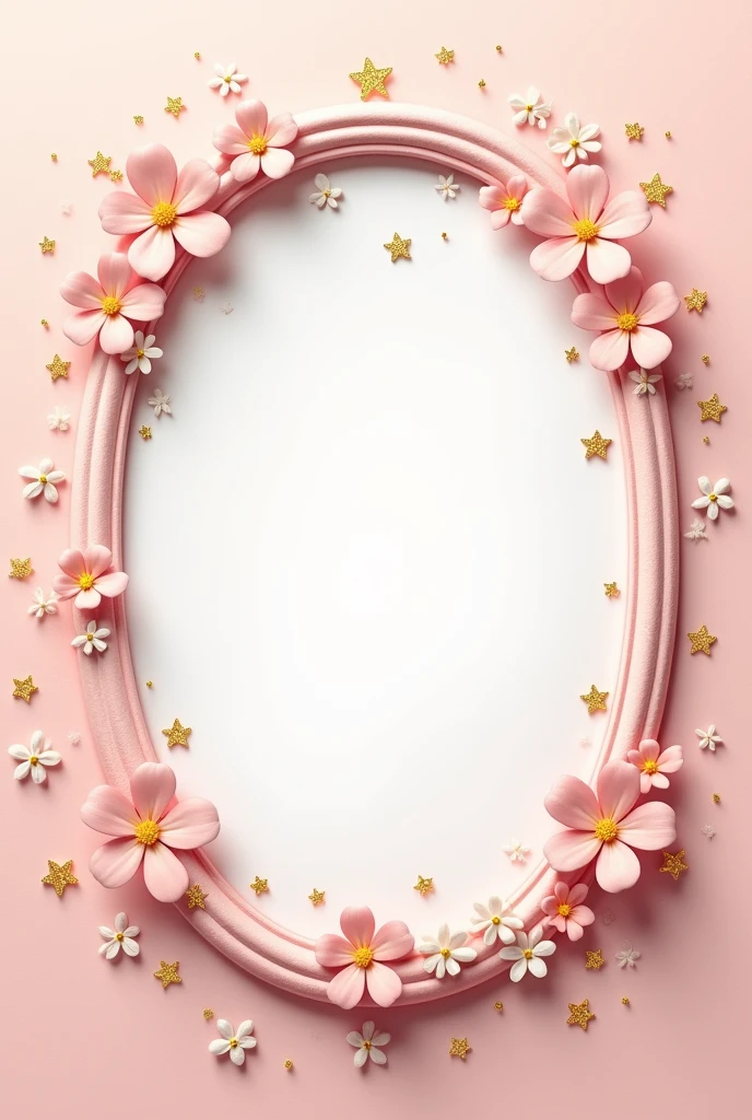 A pink and gold 8 x 8 size cute pathetic frame. It has to be a forward 2d image