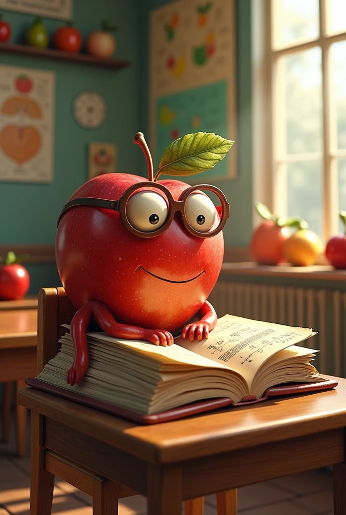 a studious apple