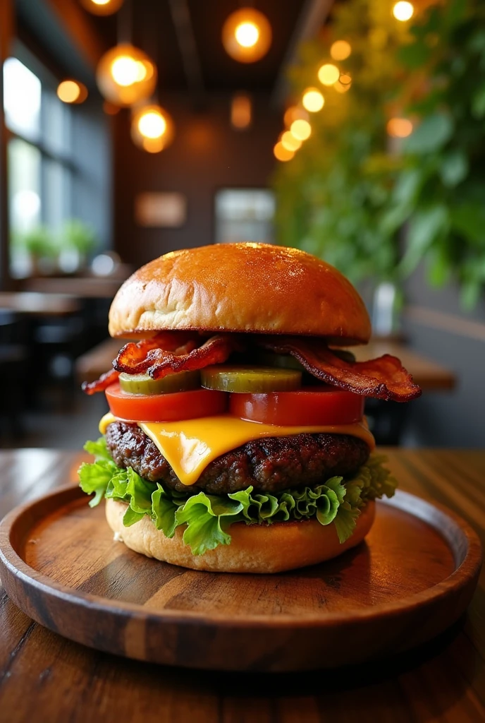 Smoked burger for restaurant