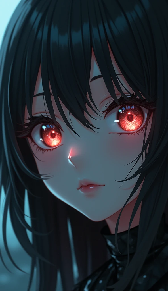 1 girl, beautiful detailed eyes, beautiful detailed lips, extremely detailed eyes and face, long eyelashes, anime style, detailed facial features, detailed clothing, intricate details, dark fantasy, dark magic, evil eye, dramatic lighting, cinematic composition, digital art, (best quality,4k,8k,highres,masterpiece:1.2),ultra-detailed,(realistic,photorealistic,photo-realistic:1.37),HDR,UHD,studio lighting,ultra-fine painting,sharp focus,physically-based rendering,extreme detail description,professional,vivid colors,bokeh