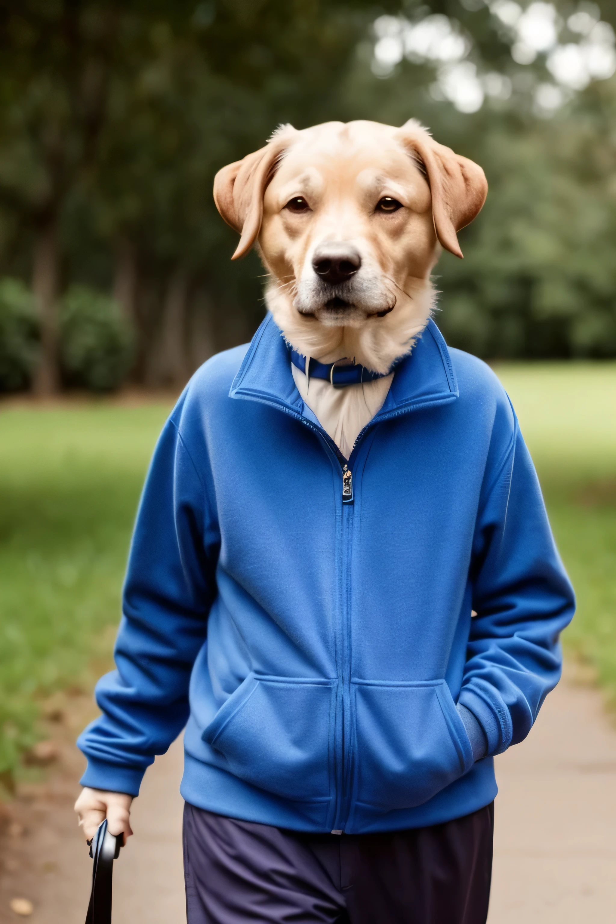 An elderly person who turns into a dog that is so silly and it's funny