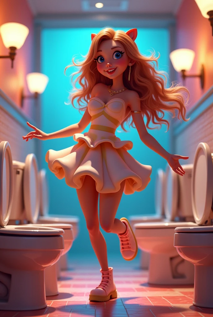 Create a la tv woman (skibidi toilet character) but create it like in the original series