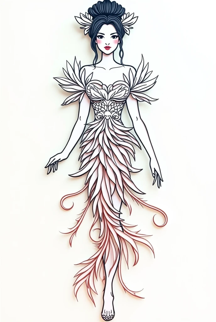 a close up of a paper cut of a woman in a dress, a beautiful fantasy empress, carving, mu pan, 3 d character art, bride, 中 元 节, portrait of princess diana, living flora, visually striking, like lady mechanika, wood art, as the goddess of the sun, unique design, made of leaves
