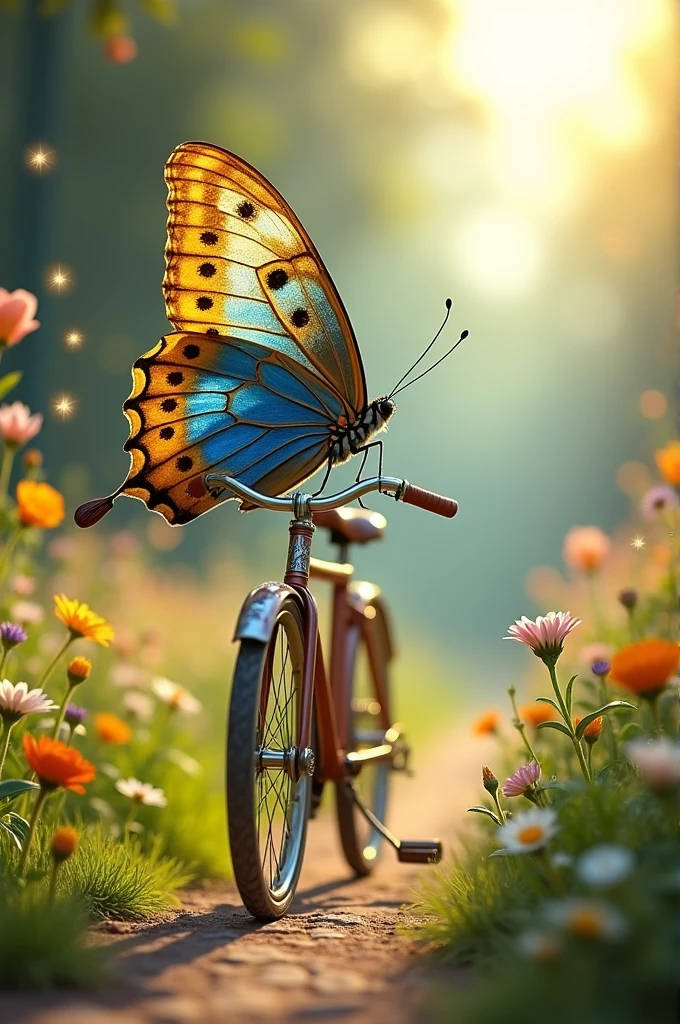 create a butterfly by riding a bicycle 