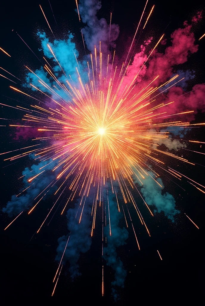 Graphic design advertising background with color explosion