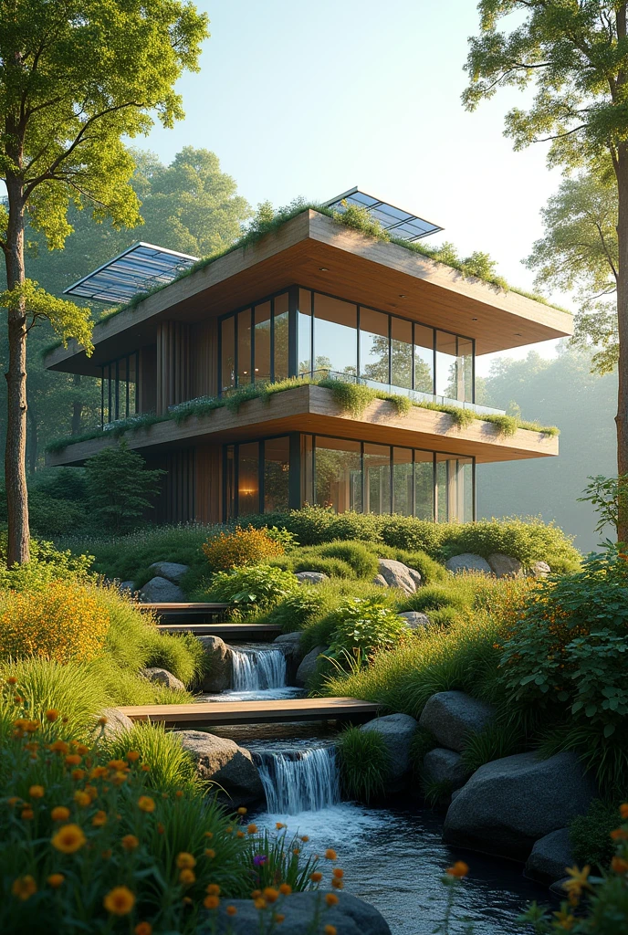 
Nature and Construction Interaction:
• Message: Harmony and balance between human work and the natural environment. In architecture 
