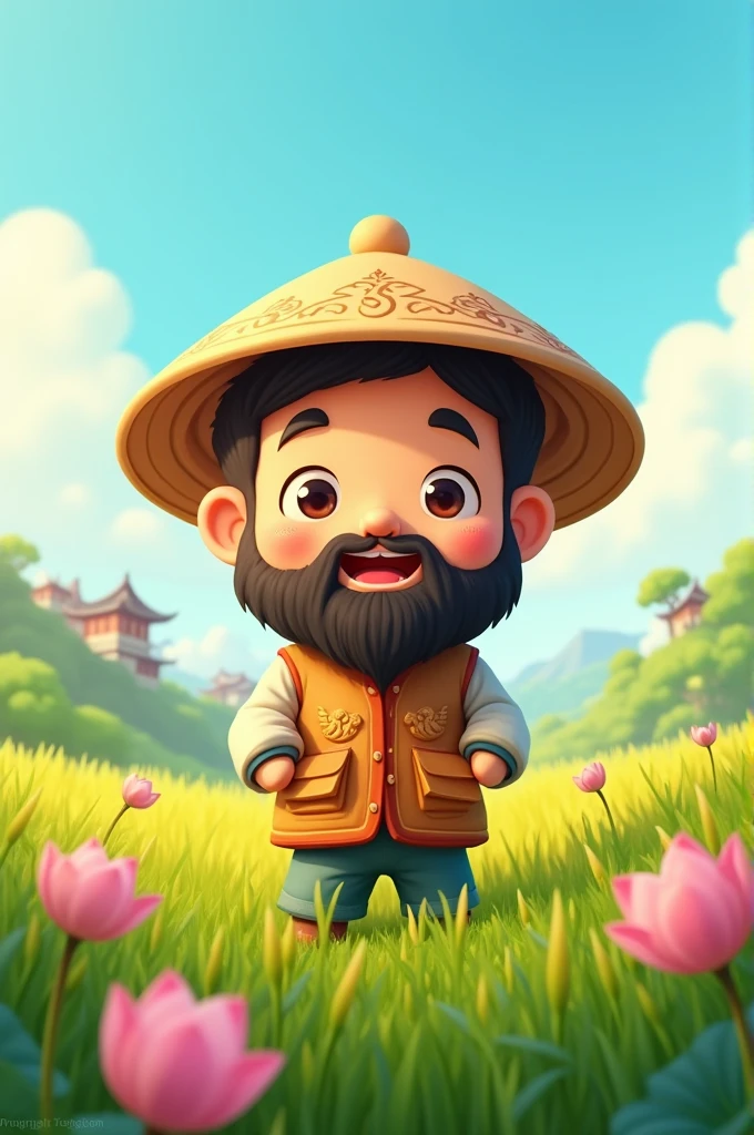 Chinese Dollynho, with characteristic beard and peasant hat, Dolly's mascot, but Chinese
