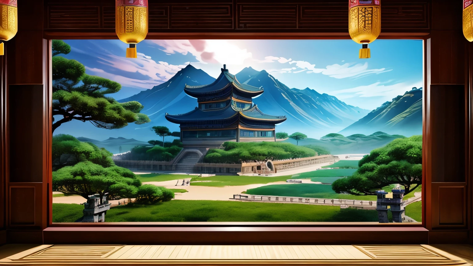 A breathtaking panorama that seamlessly blends mythical and real elements, Introducing (((ancient city of Xia Dynasty))) at its center, Surrounded by [legendary figures] and supernatural phenomena, evoking its mystical nature. Rendered in a dreamlike and ethereal style.