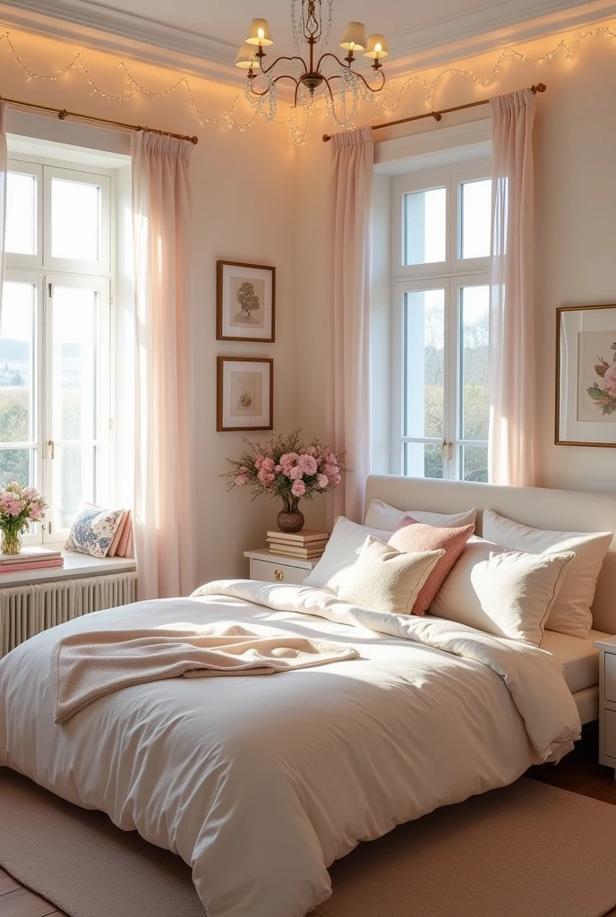 Realistic bedroom for women