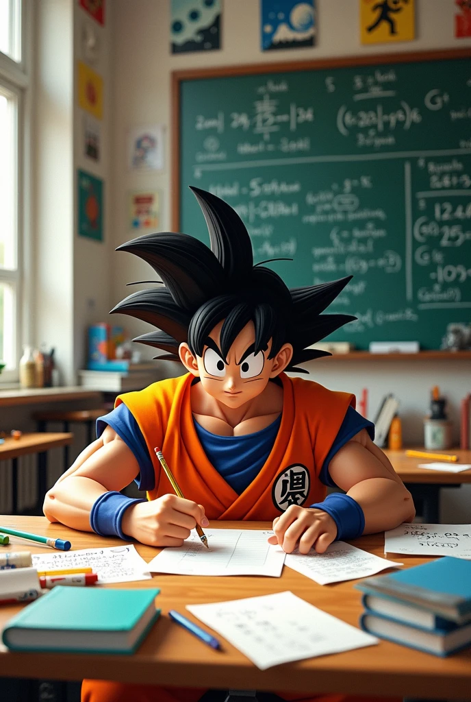 Goku doing math