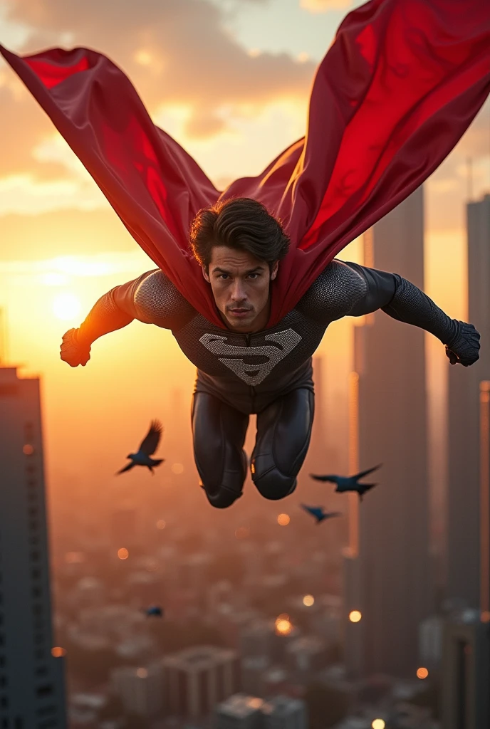 Make me a superhero fly with a cape that doesn't look like an insect 