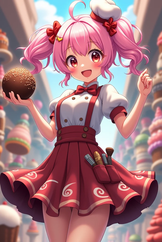 Danganronpa style anime girl character ultimate chocolatier