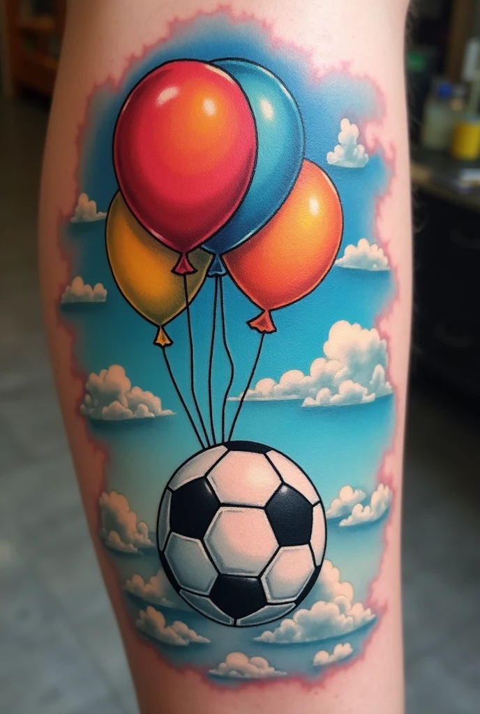 Design me a soccer tattoo 
(Balloon)