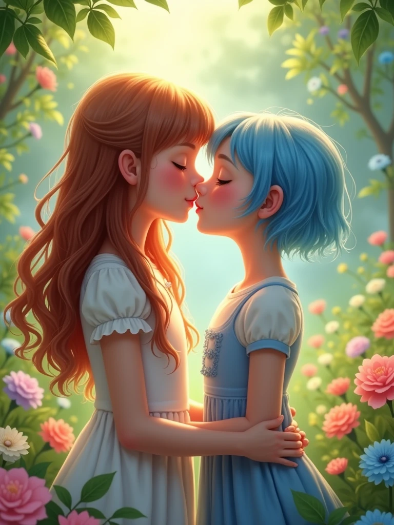 two girls kising