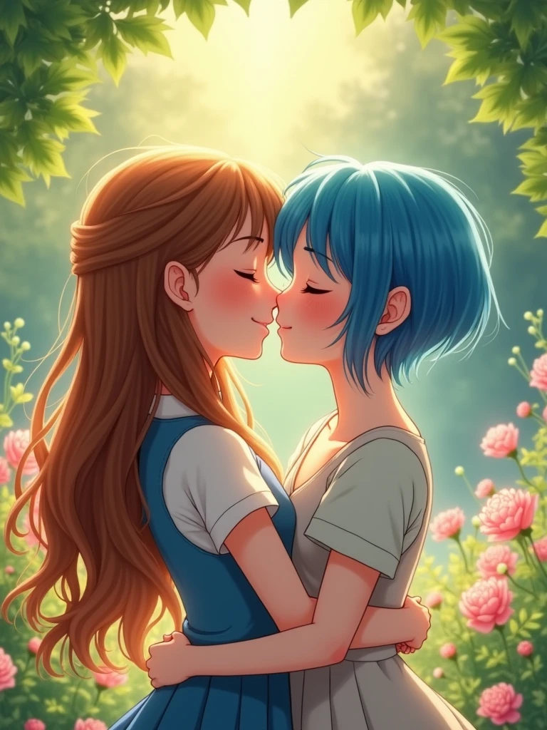 two girls kising