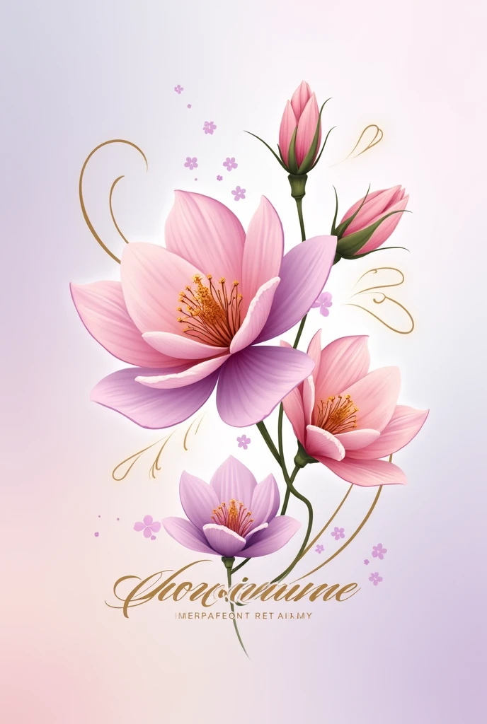 Create a logo for the Borborema perfumery with flowers, essence and colors