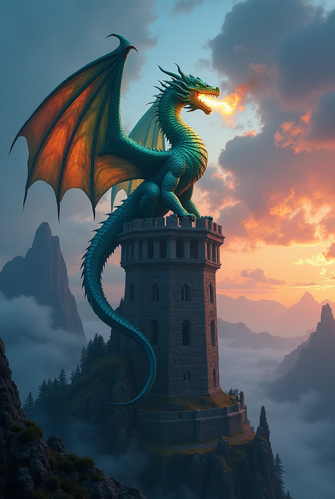 A large dragon with many spikes and sparkling scales all over its body flew up to the highest tower of the castle.. Soon, Behind the Walls, noise was heard from the flapping of its huge wings and gusts of heat. "That evil dragon again", - thought the princess and pulled the hem of her dress.. "Only his fucking was no longer there. sucks", - she said gritting her teeth and resolutely went out onto the small balcony of her tower.