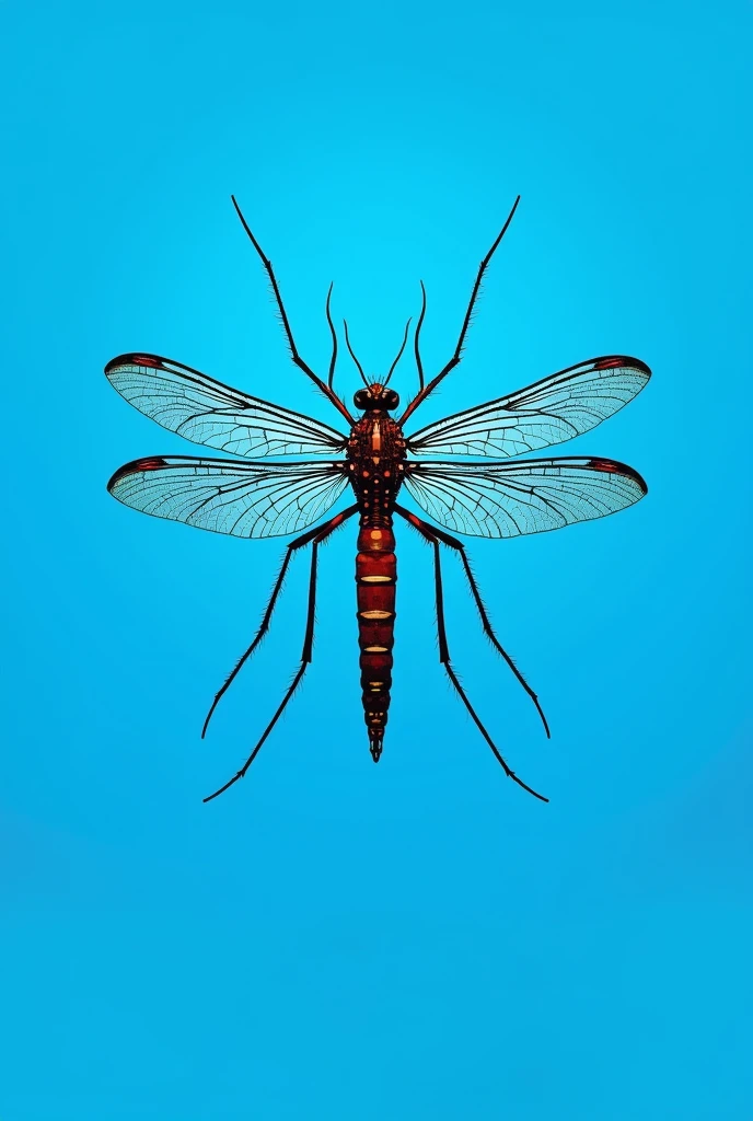 Malaria Mosquito, with blue background and strong color presence(#61788b), for professional slide.
