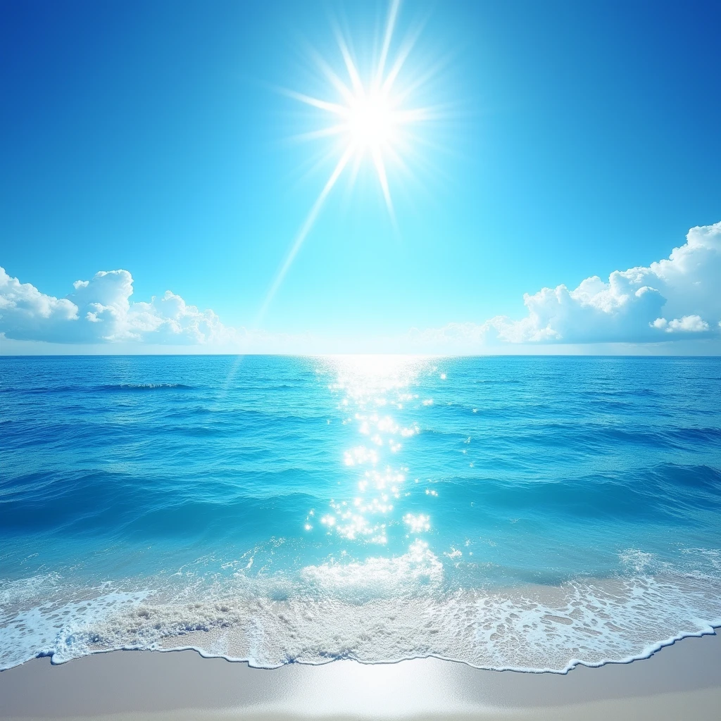 Create Beautiful Blue Sea with White Blue Sky Only no more please