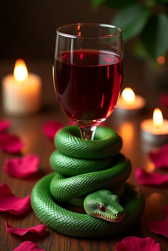 draw a snake around a wine