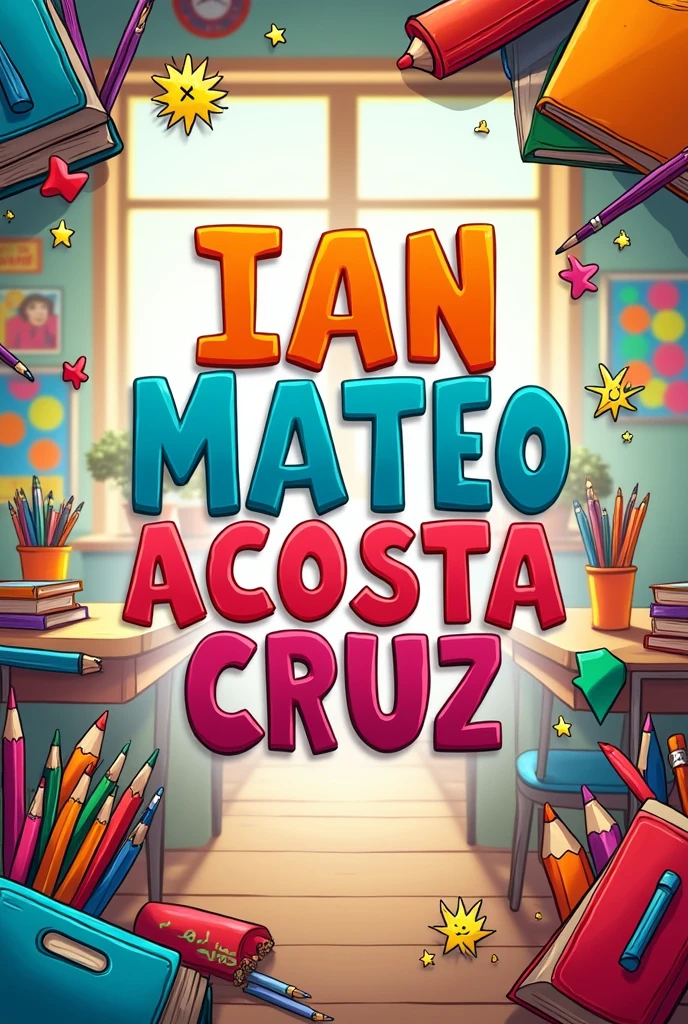 A School Cover with the following text: Ian Mateo Acosta Cruz 1• A
