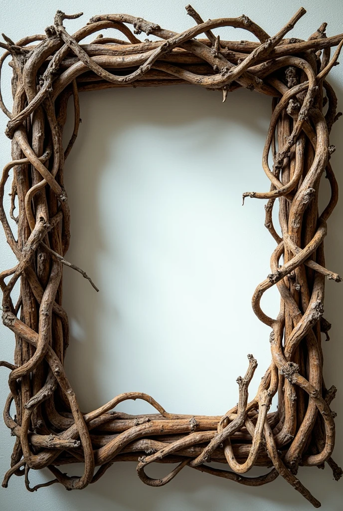 square frame of dry branches, Background transparent
