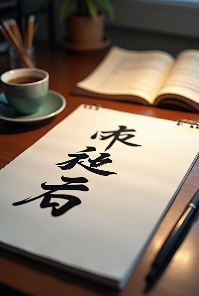 Chinese characters written on a computer paper sheet