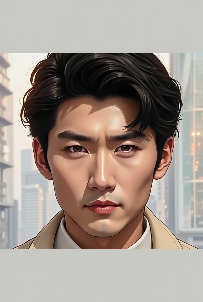 Asian male pretty face, perfect face, high-quality, hyper realistic, looking at the camera, smiling, wearing a white shirt walking on the street