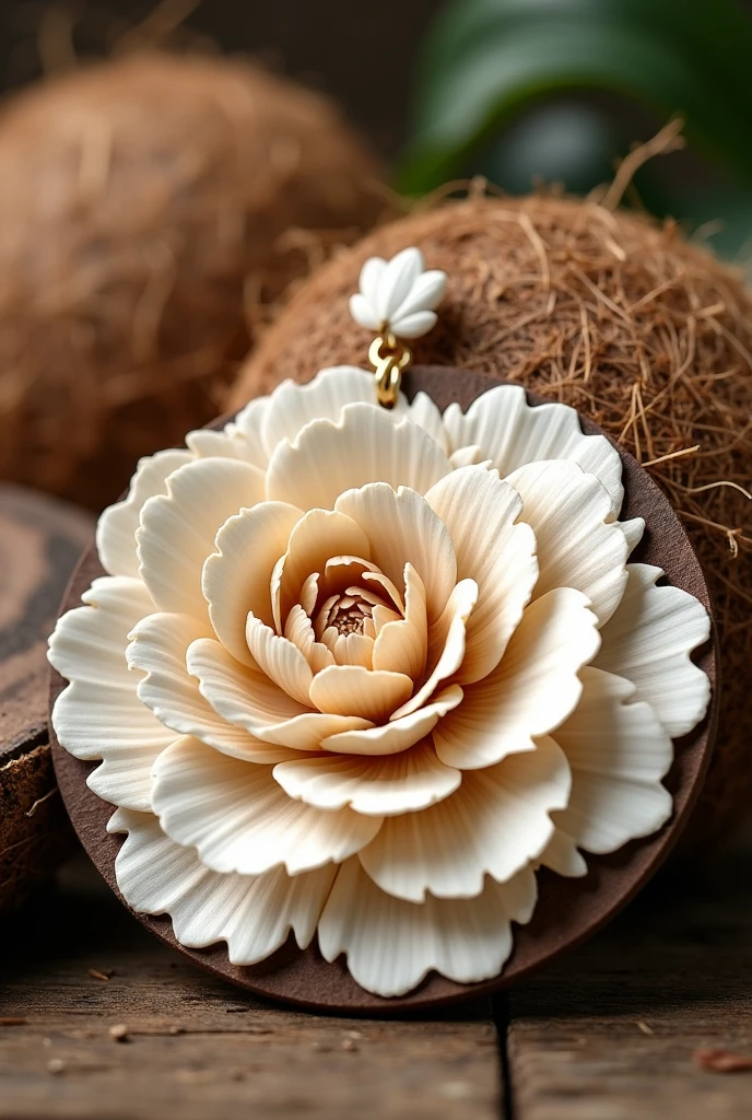 Please can you help me draw a peony to be carved as coconut shells earrings - 3-5 inches (7.5-12.7cm) in diameter. 