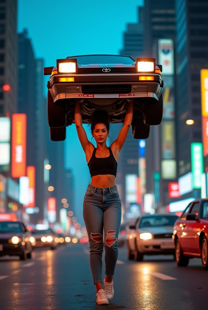 Fat woman carrying a Toyota truenoae86