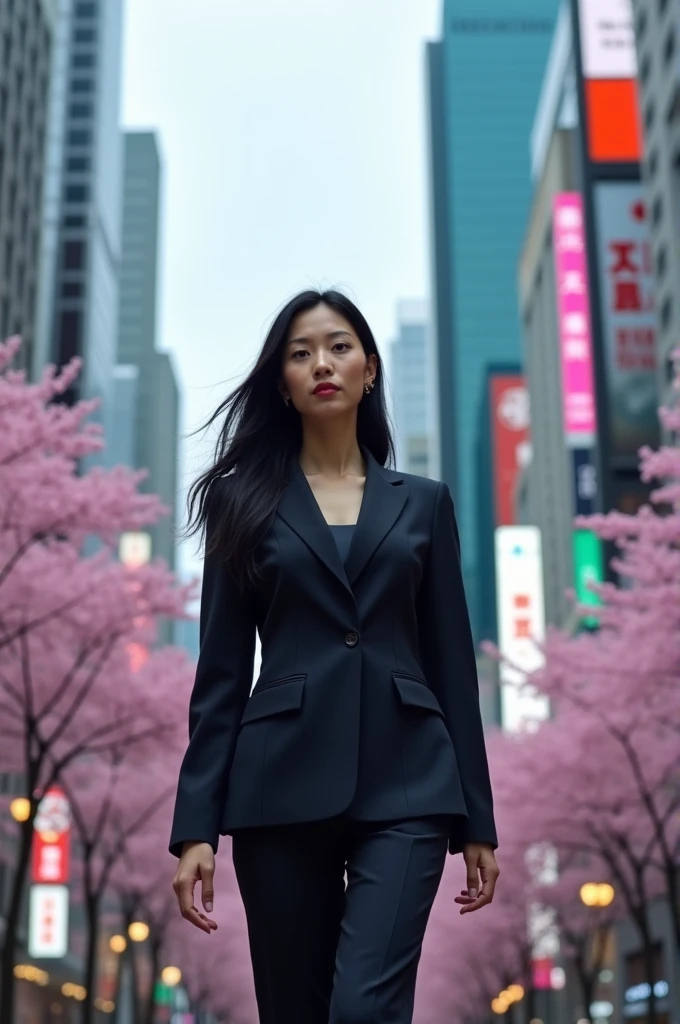 japanese, Linda, long black  hair, businesswoman 