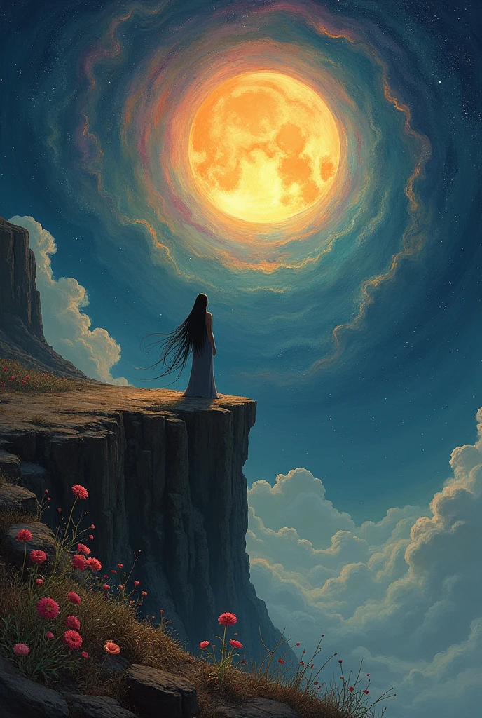 Create an image that represents this verse "I'm in love with you, and I know that love is just a scream into the void, and that oblivion is inevitable, and that we are all doomed to the end, and that there will come a day when everything we have done will return to dust, and I know the sun will swallow the only Earth we can call our own, and I'm in love with you."