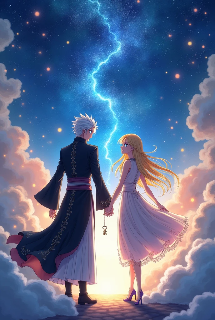 Gremmy thoumeaux (Bleach) e Lucy hearftalia (Fairy tail) de mãos dadas