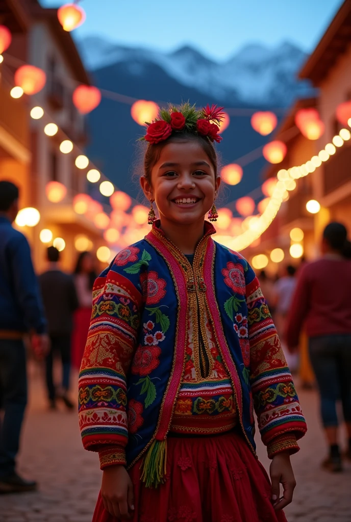 Teenager in a huayno costume