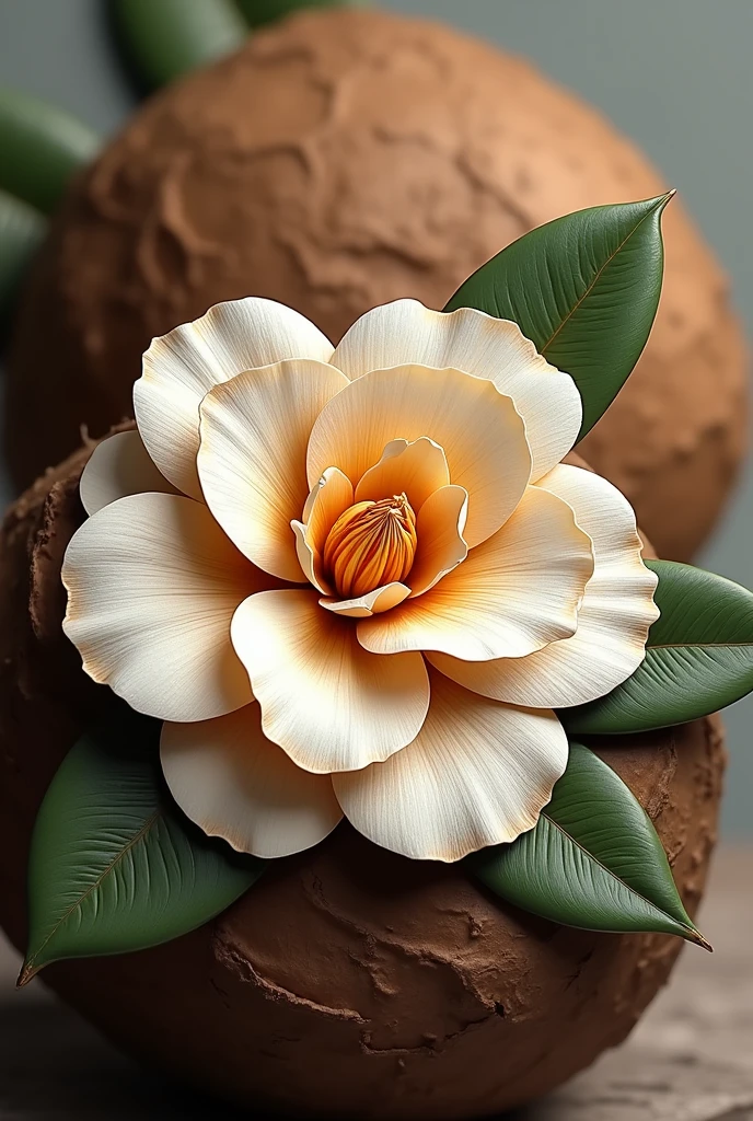 Please can you help me draw a camellia to be carved as coconut shells earrings - 2-4inches (5-10cm) in diameter.