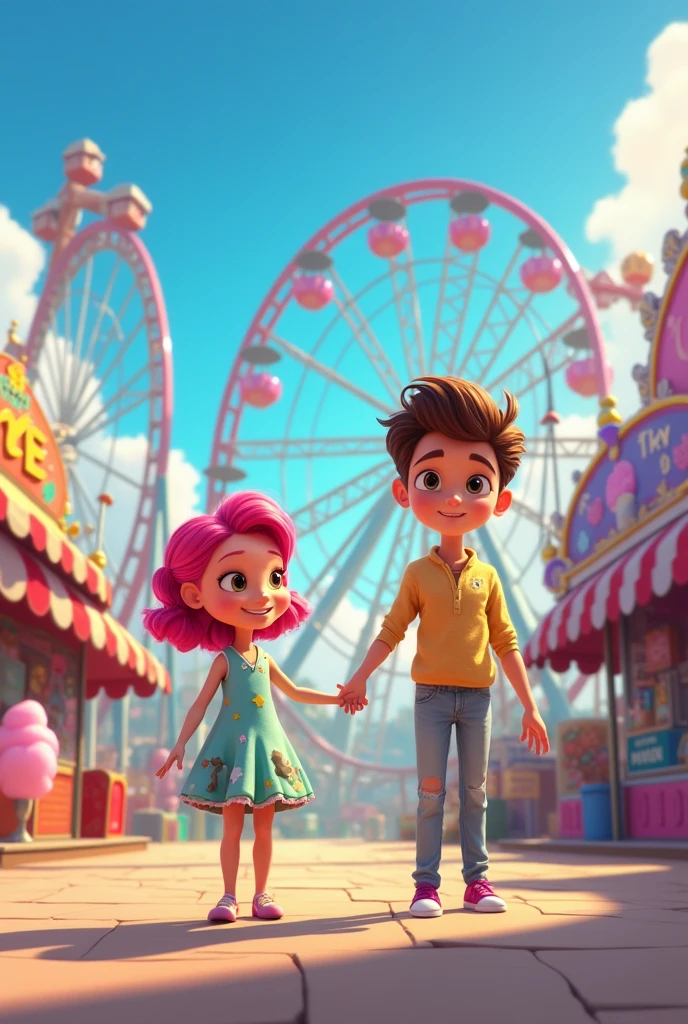 Anya Loid and Yor at an amusement park