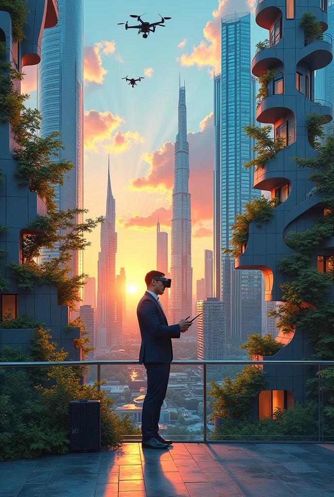 Architecture and Technology, help me with a mural on the topic