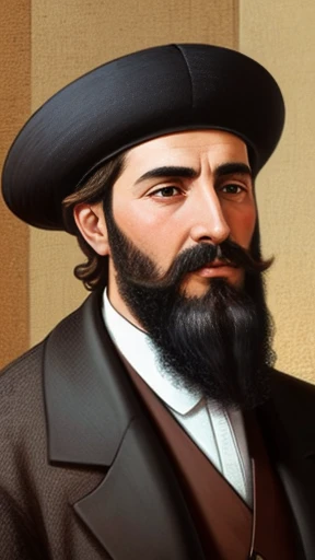 A Baal Shem Tov man with short stylish hair focus on the face.