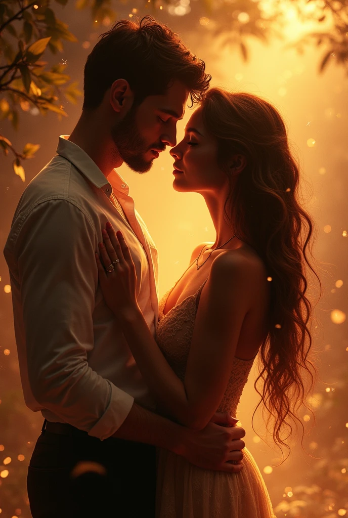 a scorpio and virgo lovers, intricate detailed digital art, beautiful couple embracing, romantic atmosphere, dramatic lighting, ethereal fantasy, glowing aura, soft warm colors, cinematic composition, masterful digital painting, ultra-detailed, hyper realistic, 8k, award winning artwork